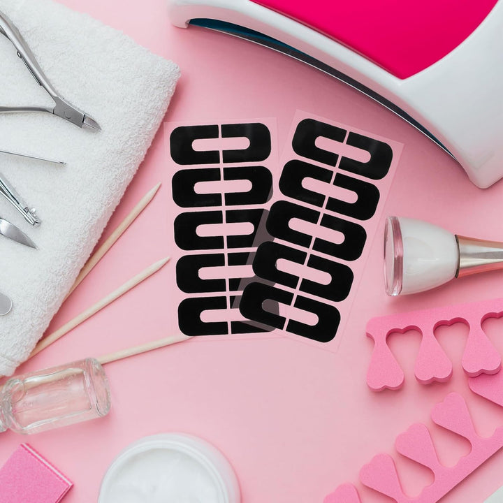 100PCS Nail Polish Protector, Gel Nail Sticker, Peel off Barrier, UV Finger Protection, Skin Cuticle Protector Tape, U-Shaped French Tip Nail Art Accessories DIY