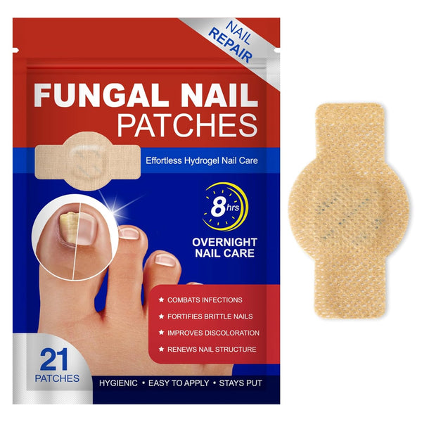 Nail Patches, 8-Hour Overnight Treatment, Fast-Acting Toenail Repair Patches, 21 Count