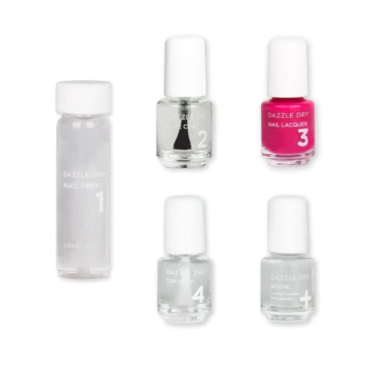 Mini Kit 4 Step System - Prima Ballerina, a Sheer and Milky Delicate Pink That Makes a Beautiful French Base. (5 Piece Kit / 5 Manicures)