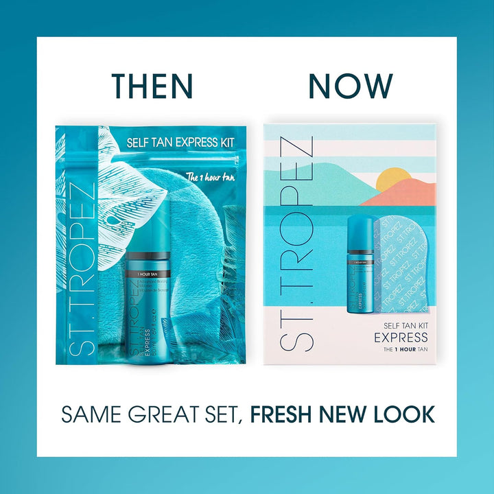 Self Tan Express Mini Kit, Travel-Sized Bronzing Mousse & Tanning Applicator Mitt, Vegan-Friendly Tanner, Even & Natural Self Tan