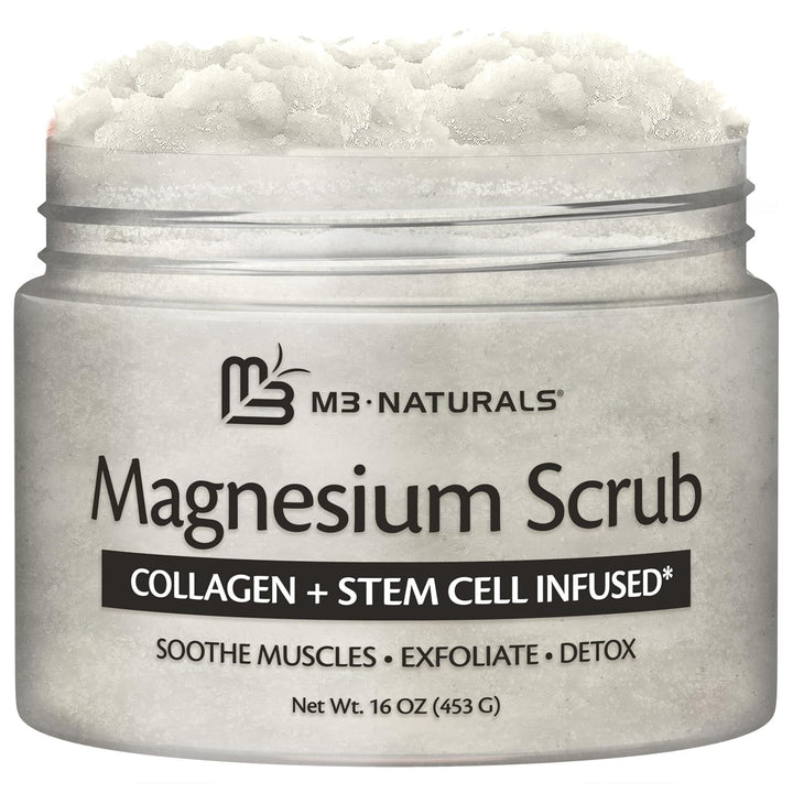 Exfoliating Charcoal Scrub with Collagen & Stem Cells – Salt Scrub for Body Toning, Cellulite, Armpit Detox, and Skin Smoothing for Face, Feet, and Body by .