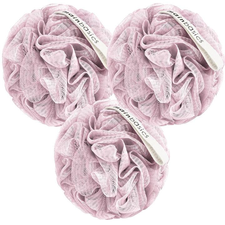 Bath Shower Loofah Sponge Pouf Body Scrubber Exfoliator Body Wash Sponge (Set of 3, Airy Blossom)