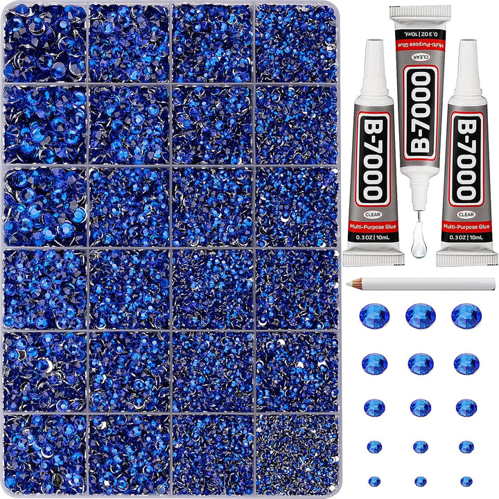 30000Pcs Resin Jelly Rhinestones for Crafting Bedazzling, Multicolor 3Mm Flatback Gems for Crafts Clothing Clothes Tumblers Shoes Nails, Flat Back Mixed Color Bulk Bedazzler Kit Jewels with B7000 Glue