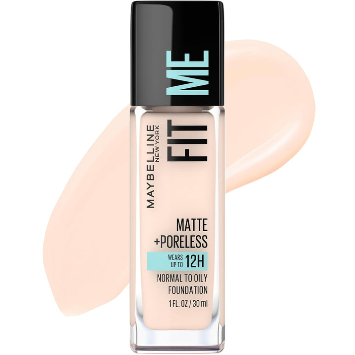 Fit Me Matte + Poreless Liquid Oil-Free Foundation Makeup, Classic Ivory, 1 Count (Packaging May Vary)