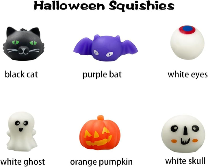 6 Pack Halloween Pumpkin Bubble Bath Bombs with Halloween Squishy Toys inside for Kids Girls Boys Halloween Treat Bags Halloween Toys Gifts