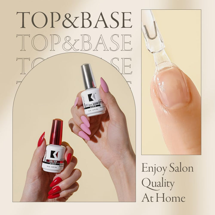 Gelfinity - Soak off Gel - Base & Glossy Top & Matte Top Coat (No-Wipe) 0.5 Fl Oz (Clear (Base + Gloss), 0.5 Fl Oz (Pack of 2))
