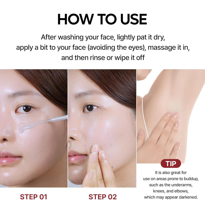 Peel Shot Glow White Rice Peeling Ampoule, Soft Exfoliating Face and Body Scrub Dead Skin Cells Remover for All Skin Types Korean Skin Care 80Ml