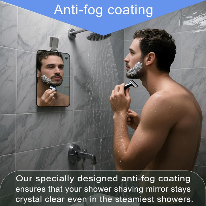 Shower Mirror Fogless for Shaving Men Fog Free anti Fog Bathroom No Fog Proof Anti-Fog Hanging Shatterproof RV (9” X 7”)