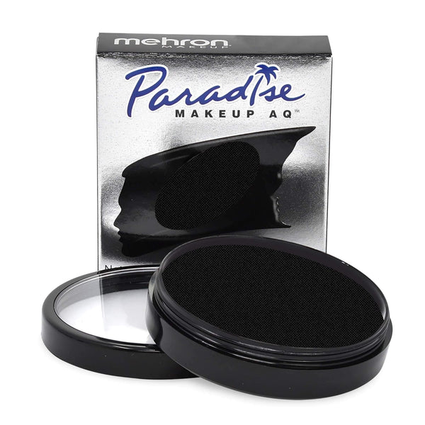 Makeup Paradise Makeup AQ Pro Size | Stage & Screen Performance, Face & Body Painting, Beauty, Cosplay, and Halloween | Water Activated Face Paint, Body Paint 1.4 Oz (40 G) - Black