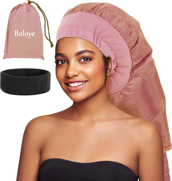 Hair Dryer Bonnet Attachment – 28.5" XL Hooded Dryer Cap for Faster Drying & Deep Conditioning, Extra-Large Space Fits Thick, Curly Hair & Styling Tools (Black, Extra Large)