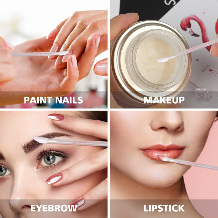 100PCS Glitter Crystal Lip Brush, Disposable Lip Brushes, Lip Gloss Applicators,Lip Gloss Wands Applicator Perfect Makeup Tool Kits (Pink)