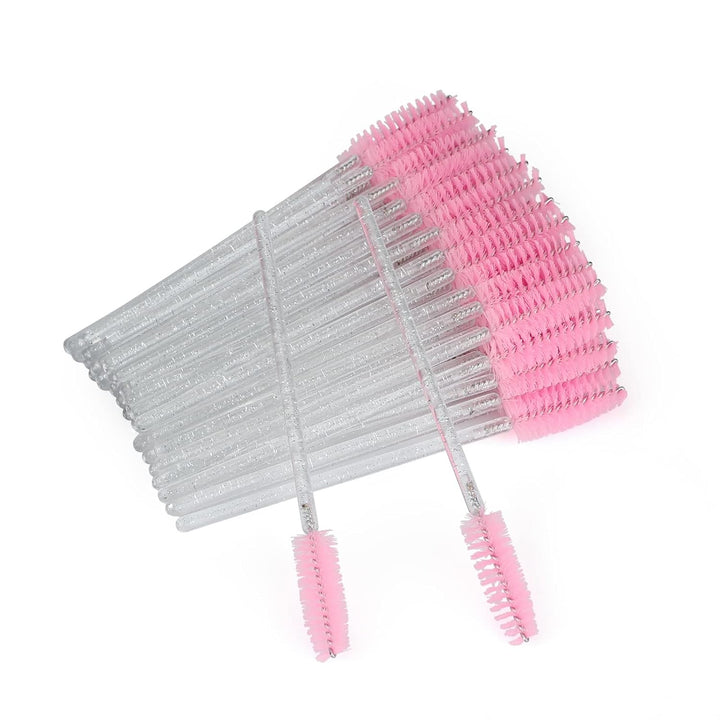 100PCS Disposable Eyelash Brushes, Rose Mascara Wands Applicator Makeup Kits, Eyelash Spoolies Brushes for Eyelash Extensions and Eyebrows