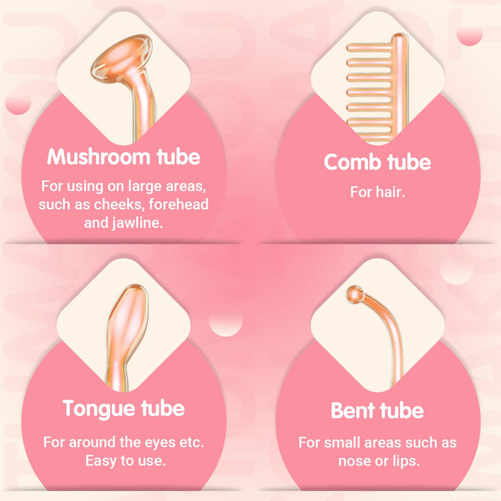 Portable High Frequency Facial Machine - Orange High Frequency Face Skin Wand Device