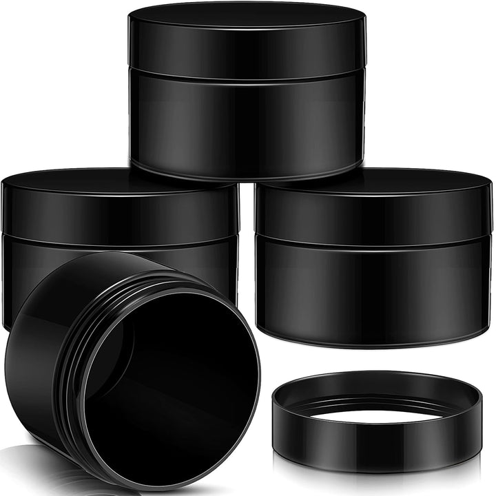 4 Pieces round Wide-Mouth Leak Proof Plastic Container Jars with Lids for Travel Storage Makeup Beauty Products Face Creams Oils Salves Ointments DIY Making(1 Ounce,White)