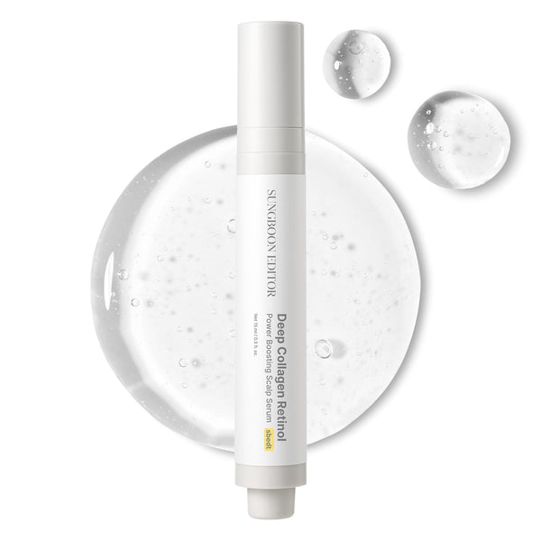 Deep Collagen Retinol Power Boosting Scalp Serum | Roll on Hair Growth, Hair Thickening Serum, Itchy & Dry Scalp Treatment, Caffeine, Biotin, Rosemary – Korean Hair Care, 0.5 Fl Oz