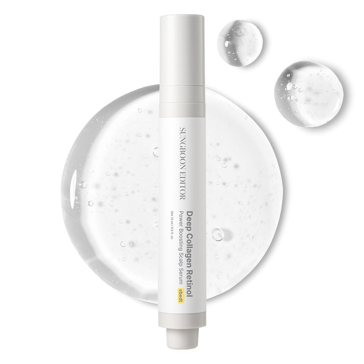 Deep Collagen Retinol Power Boosting Scalp Serum | Roll on Hair Growth, Hair Thickening Serum, Itchy & Dry Scalp Treatment, Caffeine, Biotin, Rosemary – Korean Hair Care, 0.5 Fl Oz