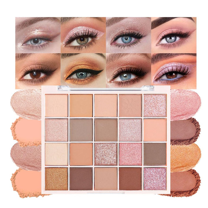 Neutral Nude Brown Smokey Eye Shadow Palette,Rose Gold Bronze Naked Cream Eyeshadow Palette Makeup,Natural Eyeshadow for Eyes Long Lasting Naturing-Looking