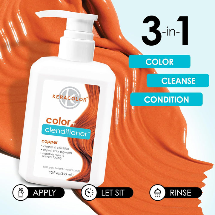 Color + Clenditioner 3-In-1 Color-Depositing Conditioner, Gently Cleanses & Conditions, Semi-Permanent Hair Color, 23 Shades, 12 Fl Oz