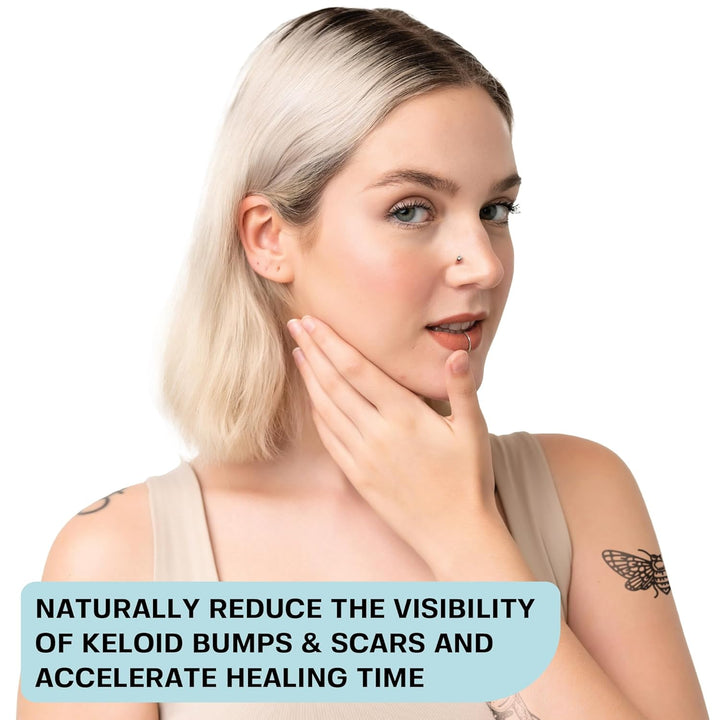 Keloid Bump Removal Gel | Natural Piercing Bump Treatment & Keloid Scar Gel | Keloid Scar Removal for All Scars, Keloids & Piercing Bumps | Soothing Piercing Aftercare | 2 Oz