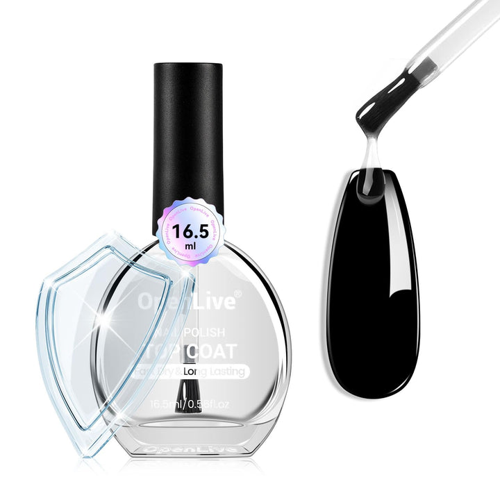 Base and Top Coat Nail Polish Quick Dry,16.5Ml Large Capacity Basic Nail Polish Set Air Dry Fast, High-Glossy Shiny, No U V Light Needed for Women Salon DIY Nail Art
