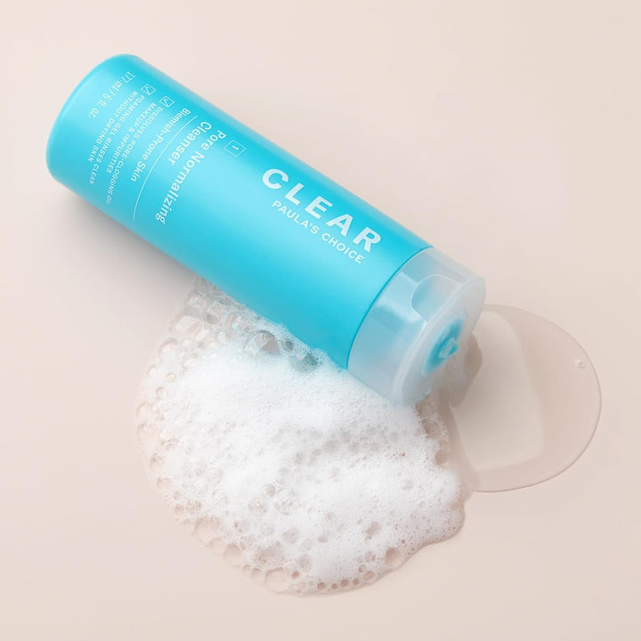 CLEAR Pore Normalizing Facial Cleanser, Acne Daily Face Wash, Salicylic Acid Face Cleanser for Clogged & Enlarged Pores, Redness & Blackheads, Fragrance Free