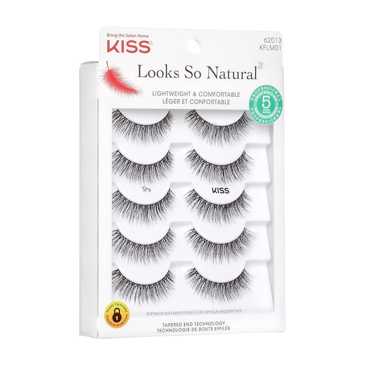 Looks so Natural, False Eyelashes, 'Shy', 12Mm, Includes 5 Pairs of Lashes, Easy to Apply, Reusable Lash Clusters
