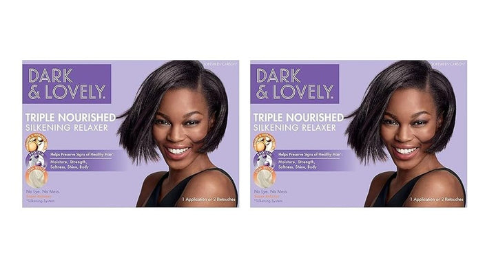 -Carson Dark and Lovely Triple Nourished Silkening Relaxer No-Lye Regular Strength with Shea Butter, Jojoba and Avocado Oils, Regular