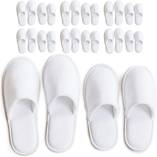 Spa Slippers 6-12 Pairs, Unisex Disposable Slippers Closed Toe Washable, Reusable, Bridal, Indoor, House, Bathroom, Bedroom, Hotel, for Guest