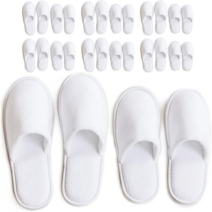 Spa Slippers 6-12 Pairs, Unisex Disposable Slippers Closed Toe Washable, Reusable, Bridal, Indoor, House, Bathroom, Bedroom, Hotel, for Guest