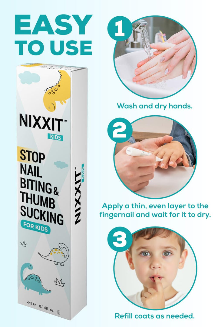 Nail Biting Prevention for Kids - Thumb Sucking Deterrent for Kids, Toddlers, Children - No Bite Nail Polish Pen - Bitter Taste - Safe & Effective Solution for Age 3+