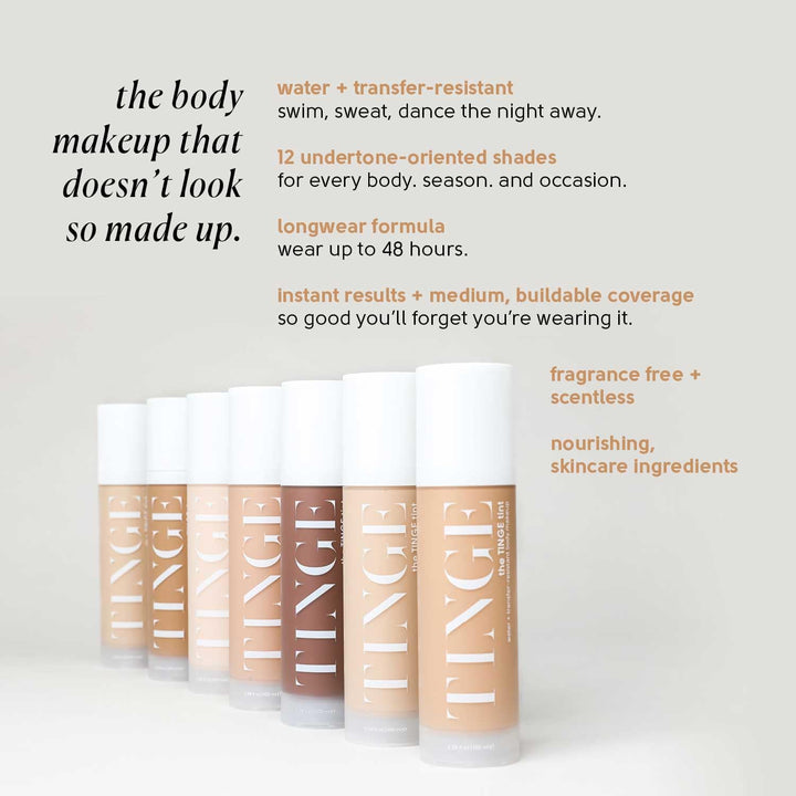 Tint Body Makeup, Lasts up to 48 Hours, Medium Coverage with Amino Acids, Hyaluronic Acid & Lysine, Semi Matte Finish, Water & Transfer Resistant, 3.38 Fl Oz - Medium Neutral
