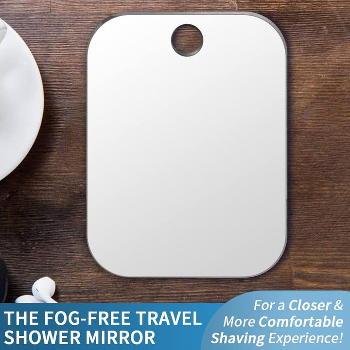 Shatterproof Shower Mirror Fogless for Shaving(2 Pack,Larger 10.7X8 Inch) 43% than Original,Unbreakable Deluxe Plexiglass Makeup Mirror,Largest Bathroom Wall Hanging,Portable Handheld Camping,Silver1