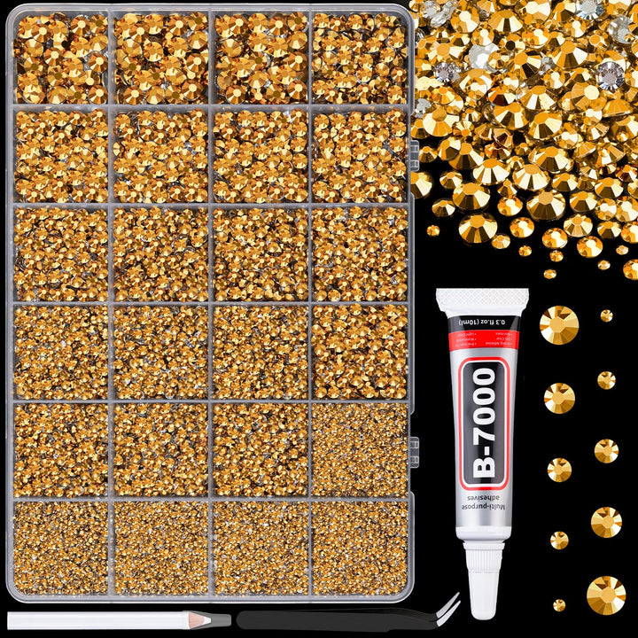 30000Pcs Resin Jelly Rhinestones for Bedazzling, Multicolor 3Mm Flatback Gems for Diamond Art, Bedazzler Kit with 3Pcs 10Ml B7000 Jewelry Glue for Nail Art Crafting Book Makeup