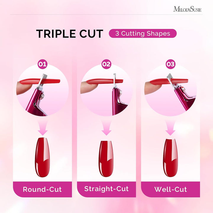Acrylic Nail Clippers, Professional Nail Clippers Cutters for Acrylic Nails Fake Nail Tips, Adjustable Stainless Nail Trimmer, Manicure Tool for Salon Home Nail Art, Plum