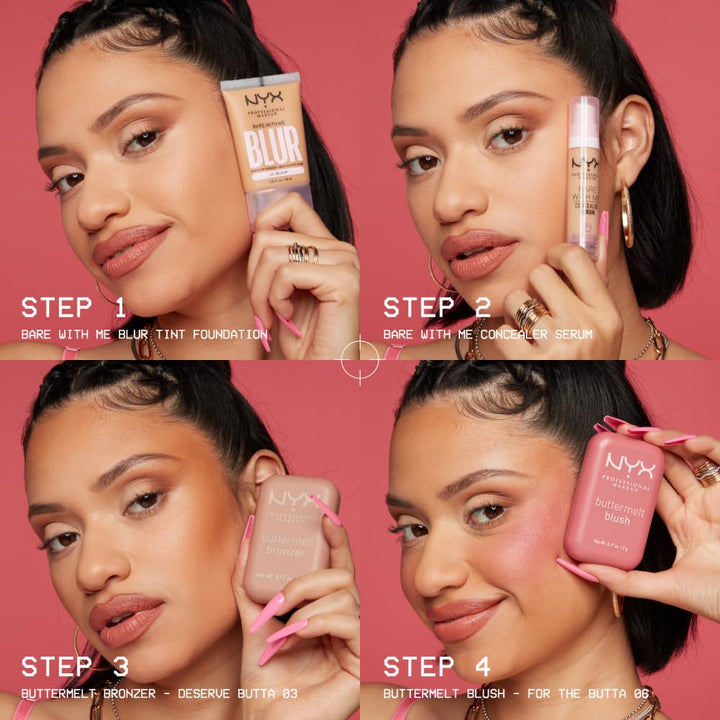 Buttermelt Powder Blush, Fade and Transfer-Resistant Blush, up to 12HR Make up Wear, Vegan Formula - Back and Butta