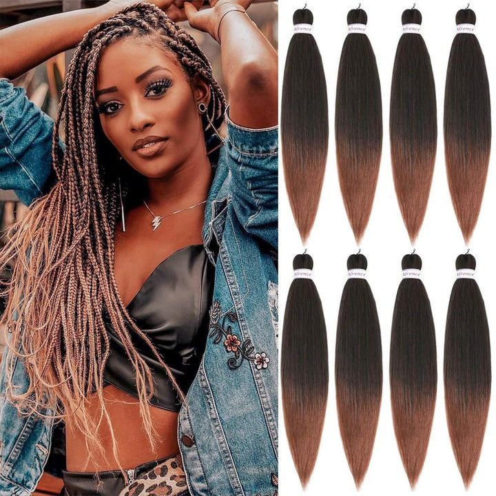 Purple Braiding Hair Pre Stretched Long Braid 30 Inch 2 Packs Professional Braiding Hair Extensions Synthetic Crochet Twist Braids (30 Inch, Purple)