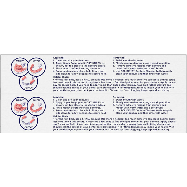 Zinc Free Denture and Partials Adhesive Cream, 2.4 Ounce (Pack of 4)