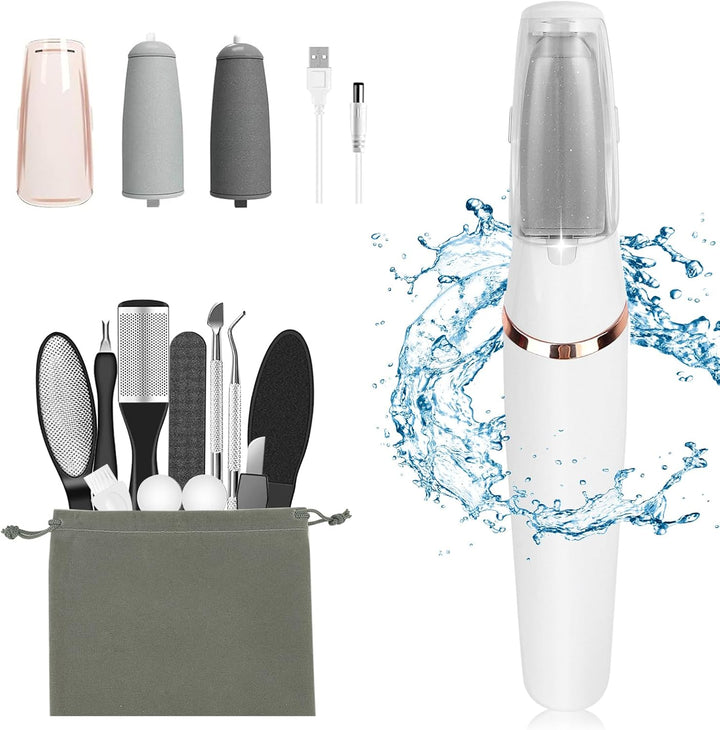 Electric Callus Removers for Feet,  Electric Foot Callus Remover Pedicure Kits Rechargeable With12 in 1, Removes Dry Skin for Smoother Feet, Foot Care for Dead Skin Ideal Gift