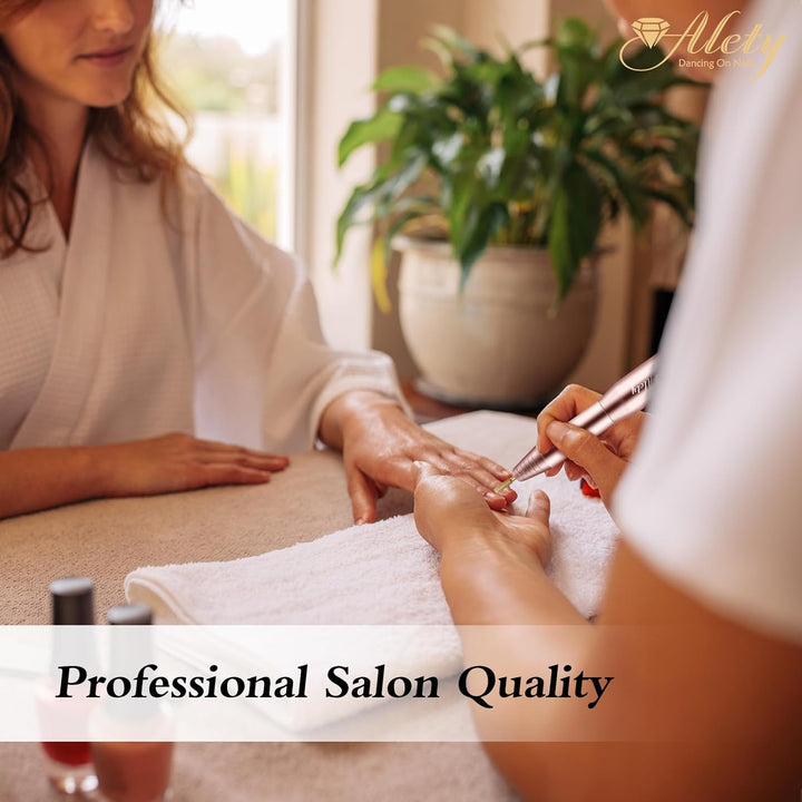 Electric Nail Drill Kit - Portable File for Acrylic Gel Nails, Professional Machine Efile Manicure Pedicure Tools with Gold Drill Bits for Home Salon Use