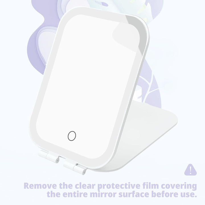 Travel Makeup Mirror, Portable Mirror with 3 Adjustable Light Settings, Usb-Rechargeable Vanity Mirror with Lights，Gift for Women and Girls