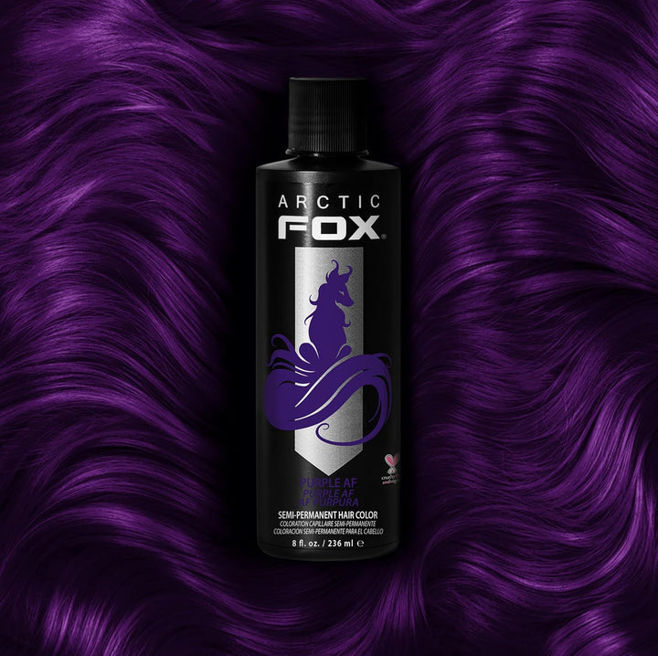 Vegan and Cruelty-Free Semi-Permanent Hair Color Dye (8 Fl Oz, PURPLE AF)