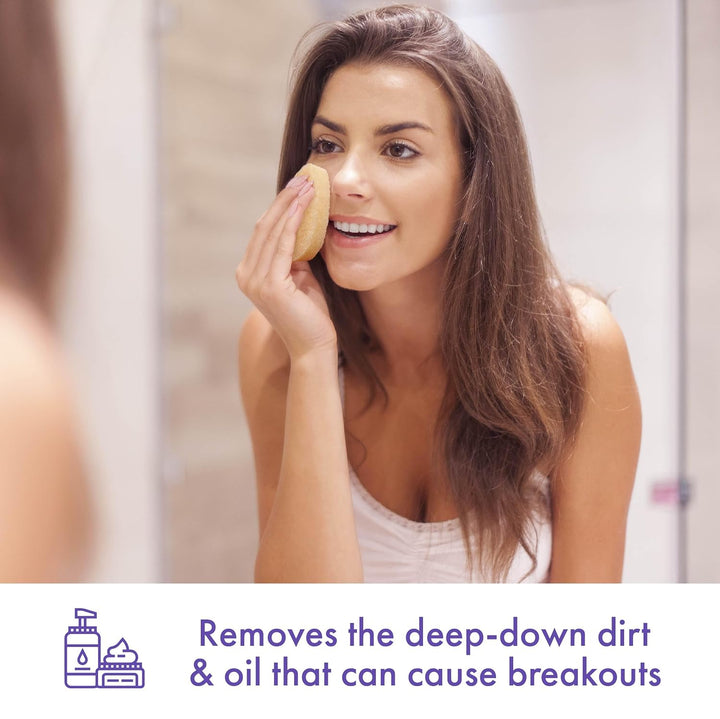 Buf-Puf Gentle Facial Sponge, Dermatologist Developed, Removes Deep down Dirt & Makeup That Causes Breakouts and Blackheads, Reusable, Exfoliating, 1 Count