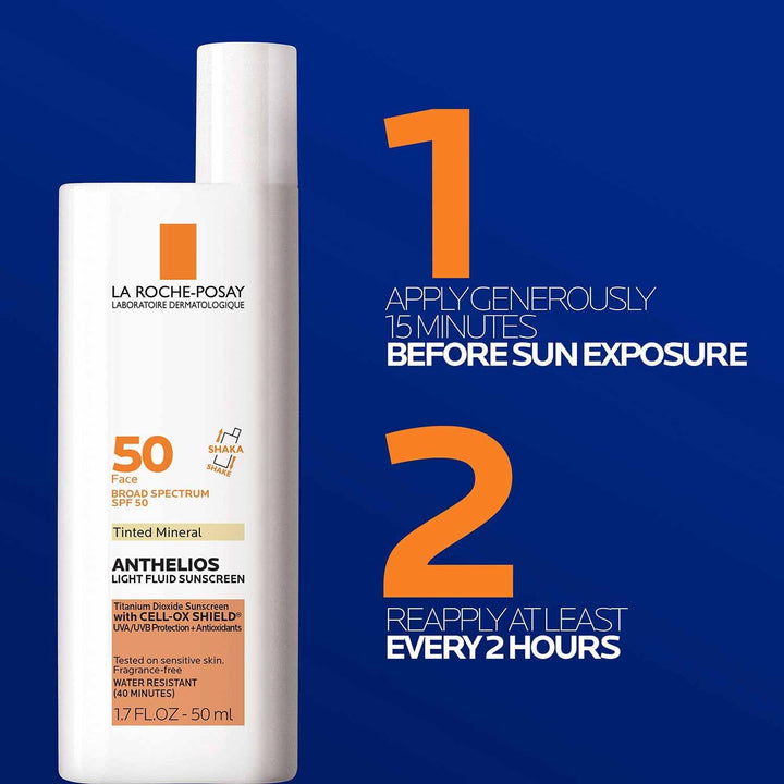 Anthelios Sunscreen SPF 50, Ultra-Light Fluid Broad Spectrum SPF 50, Face Sunscreen with Titanium Dioxide Mineral, Lightweight & Fast-Absorbing, Oil-Free, Matte Finish