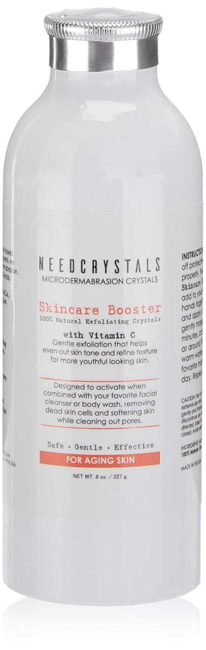 Microdermabrasion Crystals DIY Facial Scrub. Natural Face Exfoliator for Dull or Dry Skin Improves Scars, Blackheads, Pore Size, Wrinkles, Blemishes & Skin Texture 4 Oz. / 113 Gr.