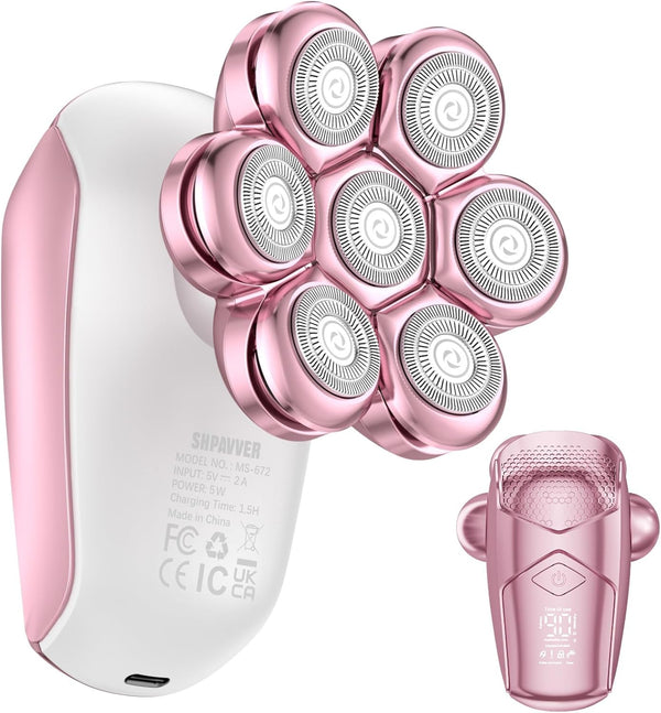 Electric Razors for Women Legs: Rechargeable Body Shaver - Waterproof Wet Dry Hair Remover - Trimmer for Lady Face Underarms