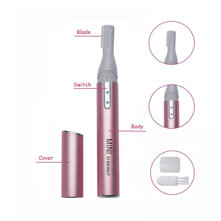 Mini Rotatable Lady Shaver Electric Bikini Facial Precision Trimmer Eyebrow Shaper Razor Kit Underarm Leg Body Hair Remover(Battery Operated) …
