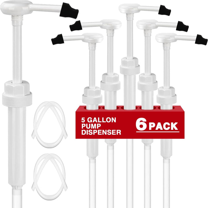 2 Pack 5 Gallon Pump Dispenser 38-400 1 Oz Dispenser Pump for Large Gallon Bucket with 50Cm Extended Tube, Cap to Avoid Dripping, Great for Shampoo, Conditioner, Bleach Liquid, Laundry, Detergent, Oil