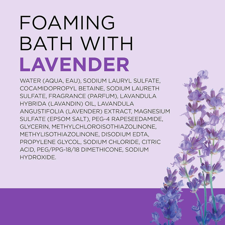 Foaming Bath with Pure Epsom Salt, Soothe & Sleep with Lavender, 34 Fl Oz (Pack of 4)
