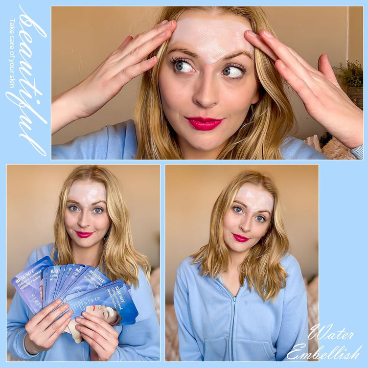 Forehead Wrinkle Patches Overnight 20 Pcs with Collagen, anti Wrinkle Patches, Forehead Wrinkles Beauty Treatment