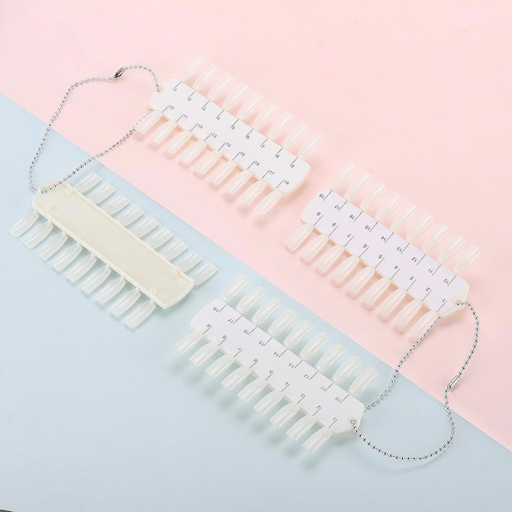 6 Sets 216 Tips Nail Color Swatch, Double Layer Tips Clear Nail Color Display Palette Paint Practice Color Chart Swatches